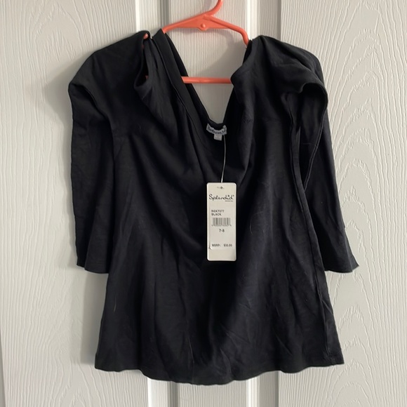 NWT Girls Black Off Shoulder LS Top - Picture 1 of 4